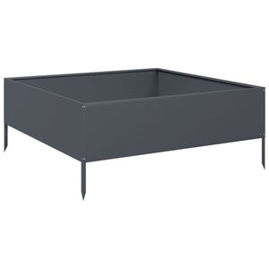 vidaXL Plantenbak verhoogd 100x100x41 cm staal antracietkleurig