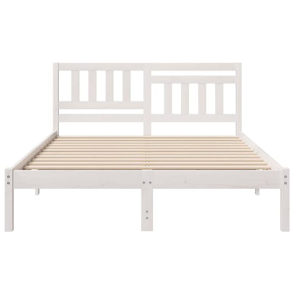 vidaXL Bedframe met hoofdeinde Wit 120 x 190 cm Massief grenenhout