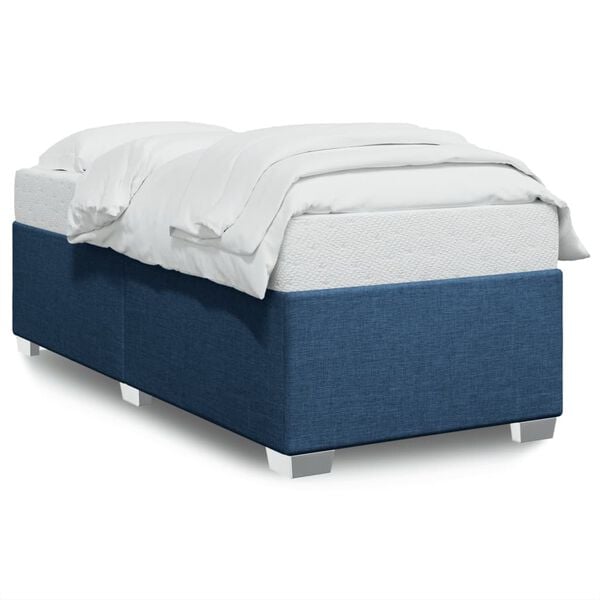 vidaXL Bedframe zonder matras 90x190 cm stof blauw
