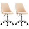 vidaXL Kantoorstoelen met wieltjes 2 st stof cr&egrave;me
