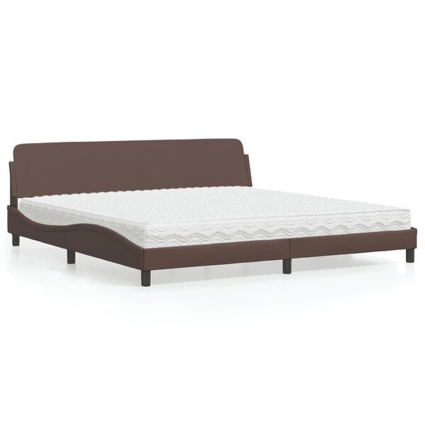 vidaXL Bed met matras "Dover" kunstleer bruin 200x200 cm