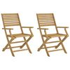 vidaXL Opklapbare stoelen, 2 stuks, 54,5 x 61,5 x 86,5 cm, massief acaciahout