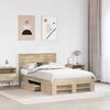 vidaXL Bedframe met hoofdeinde Sonoma Eiken 137 x 203 cm Bewerkt hout