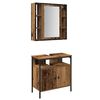 vidaXL Badkamermeubelset met plank met opslag 2 pcs Bruin Bewerkt hout