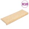 vidaXL Trapmatten 10 st 65x21x4 cm cr&egrave;me met rechthoekige rand