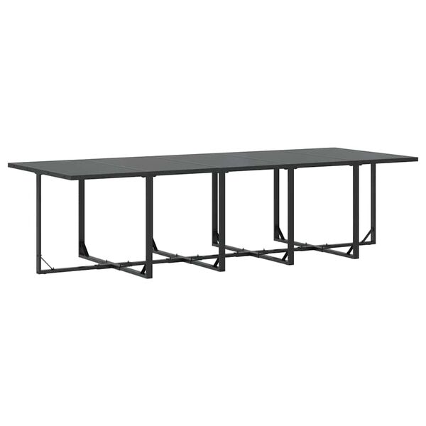 vidaXL Tuin eettafelset 15 pcs Zwart Staal