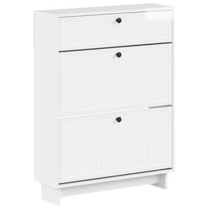 vidaXL Schoenenkast EDE 78 x 24 x 103 cm Bewerkt hout Hoogglans Wit