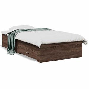 vidaXL Bedframe met lades bewerkt hout bruin eikenkleurig 75x190 cm