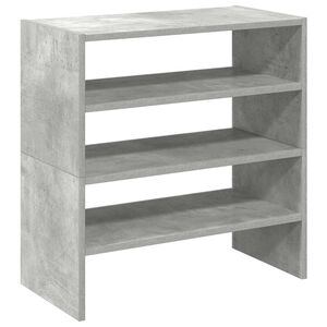 vidaXL Schoenenrekken 2 st stapelbaar 60x30x30,5 cm betongrijs