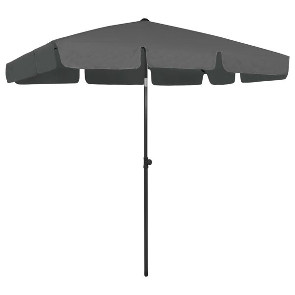 vidaXL Strandparasol 200x125 cm antracietkleurig