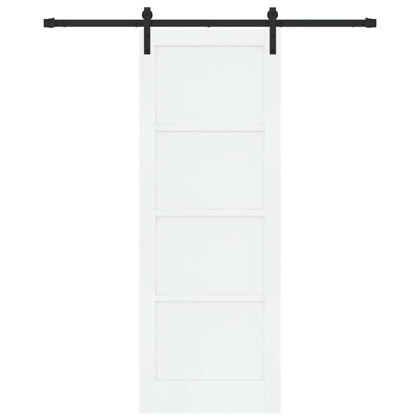vidaXL Schuifdeur Wit en zwart 78 x 211 cm Massief grenenhout