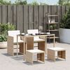 vidaXL 5-delige Tuinset met kussens poly rattan beige