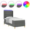 vidaXL Boxspringbed met matras met hoofdeinde Grijs 140 x 200 cm Stof