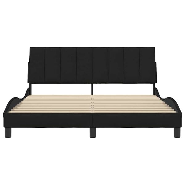 vidaXL Bedframe zonder matras "Hanko" stof zwart 160x200 cm