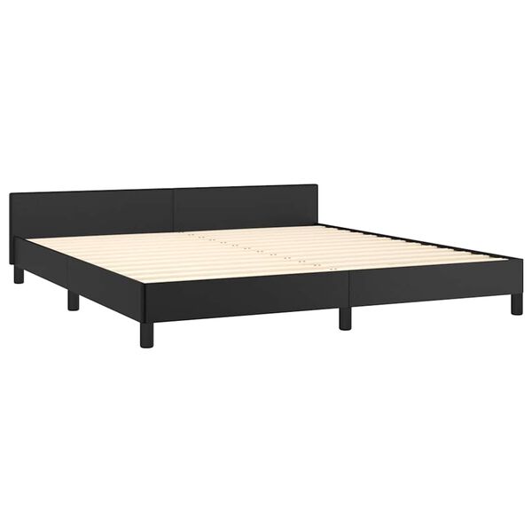 vidaXL Bedframe met hoofdeinde zonder matras 160x200 cm zwart
