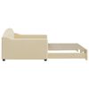 vidaXL Slaapbank met onderschuifbed 100x200 cm stof crèmekleurig