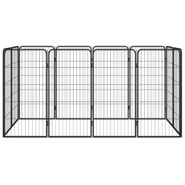 vidaXL Hondenkennel 12 panelen 50 x 100 cm gepoedercoat staal zwart