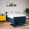 vidaXL Boxspring met matras stof blauw 160x200 cm
