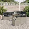 vidaXL Tuin Sofa Set met opslag 9 pcs Lichtgrijs Poly riet