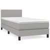 vidaXL Boxspring met matras stof lichtgrijs 90x190 cm