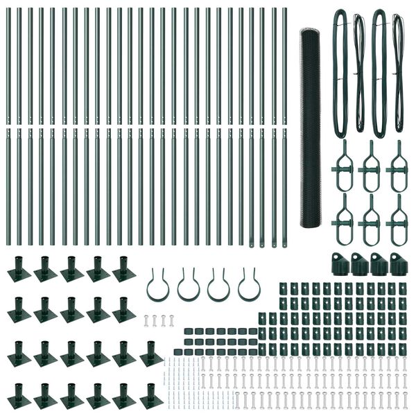 vidaXL Afrasteringspaal Groen 50 x 1,6 m (25 mm gaas) Staal en PVC