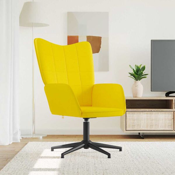 vidaXL Relaxstoel stof mosterdgeel