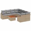 vidaXL Tuinbankenset 9 st Beige en Licht Grijs poly rattan