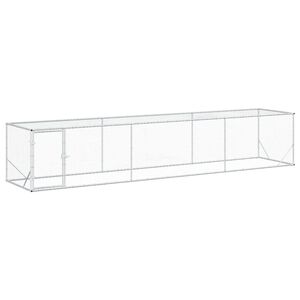 vidaXL Kippenren zilver 500 x 100 x 100 cm Gegalvaniseerd staal