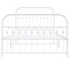 vidaXL Bedframe met hoofd- en voeteneinde metaal wit 107x203 cm