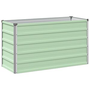 vidaXL Verhoogd Tuinbed Pastelgroen 100 x 40 x 55 cm koudgewalst staal