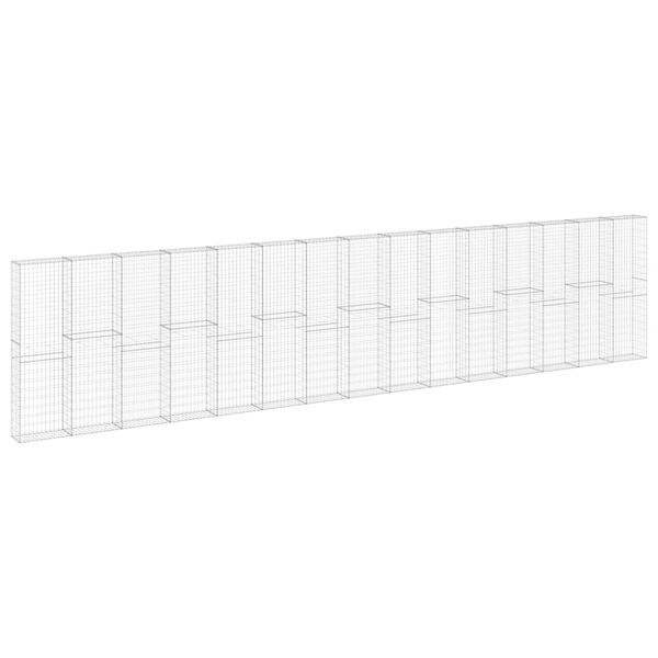 vidaXL Schanskorfmuur met deksels 900x30x200 cm gegalvaniseerd staal