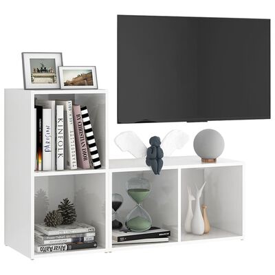 vidaXL Tv-meubelen 2 st 72x35x36,5 cm bewerkt hout hoogglans wit