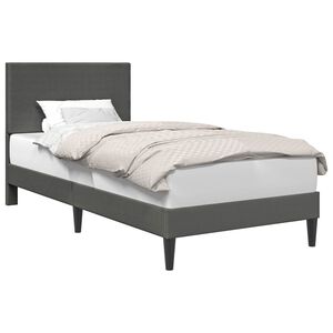 vidaXL Bedframe met hoofdeinde Donkergrijs 90 x 190 cm Katoen Stof