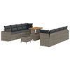 vidaXL Tuin Sofa Set 11 pcs Grijs poly rattan