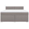 vidaXL Boxspring met matras stof taupe 180x200 cm