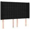 vidaXL Hoofdbord met randen 147x16x118/128 cm stof zwart