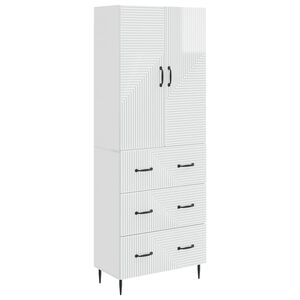 vidaXL Kastenset 2 pcs Hoogglans Wit 66 x 34,5 x 90 cm Bewerkt hout