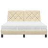 vidaXL Bed met matras stof cr&egrave;mekleurig 140x200 cm