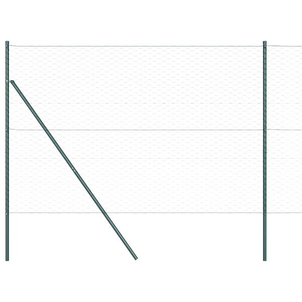 vidaXL Afrasteringspaal Groen 100 x 1,5 m (50 mm gaas) Staal en PVC