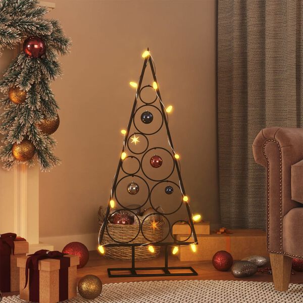 vidaXL Kerstdecoratie kerstboom 90 cm metaal zwart