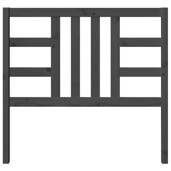 vidaXL Hoofdbord 106x4x100 cm massief grenenhout grijs