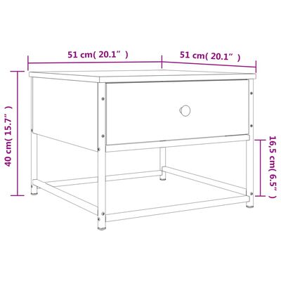 vidaXL Salontafel 51x51x40 cm bewerkt hout zwart