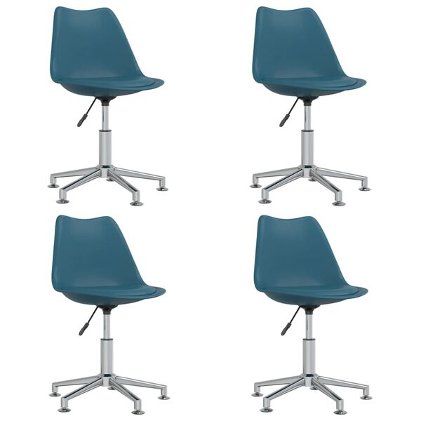 vidaXL Eetkamerstoelen draaibaar 4 st kunstleer turquoise
