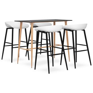 vidaXL 5-delige Barset zwart en wit