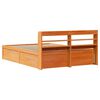 vidaXL Bedframe met hoofdbord massief grenenhout wasbruin 150x200 cm