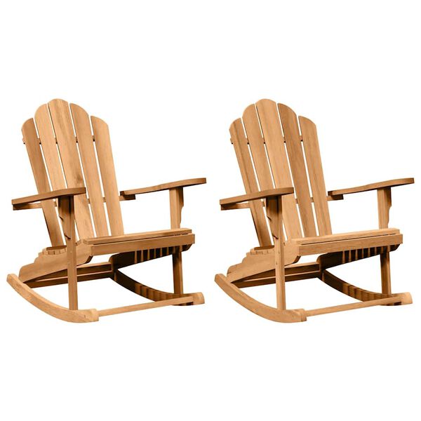 vidaXL Adirondack Schommelstoel 2 pcs Bruin 100 x 77 x 99 cm