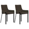 vidaXL Eetkamerstoelen 2 st stof bruin