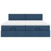 vidaXL Ottoman bed met matrassen en LED's 160x200cm stof blauw