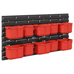 vidaXL Containerrek Zwart en Rood 77,5 x 2 x 39 cm PP