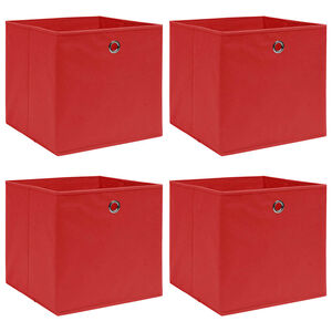 vidaXL Opbergboxen 4 st 32x32x32 cm stof rood